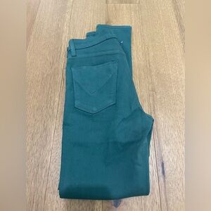 Hudson NWT Jeans Size 27 US Nico Super Skinny Solid Green Cotton Blend